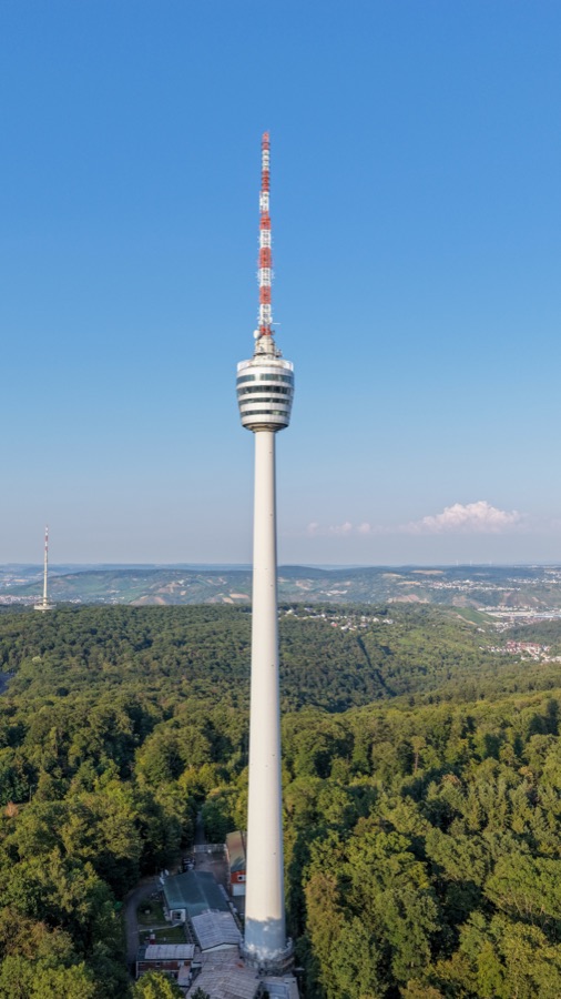 Stuttgarter Fernsehturm, Nahaufnahme aus der Luft